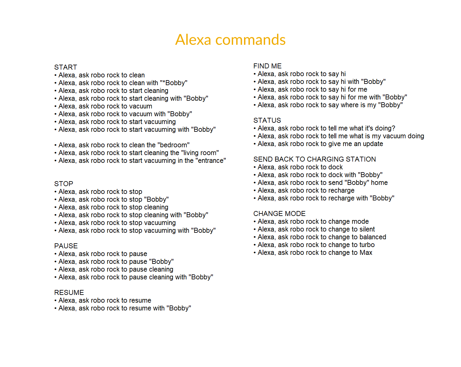 The Alexa voice commands for the Roborock Q7 Max are clearly displayed.